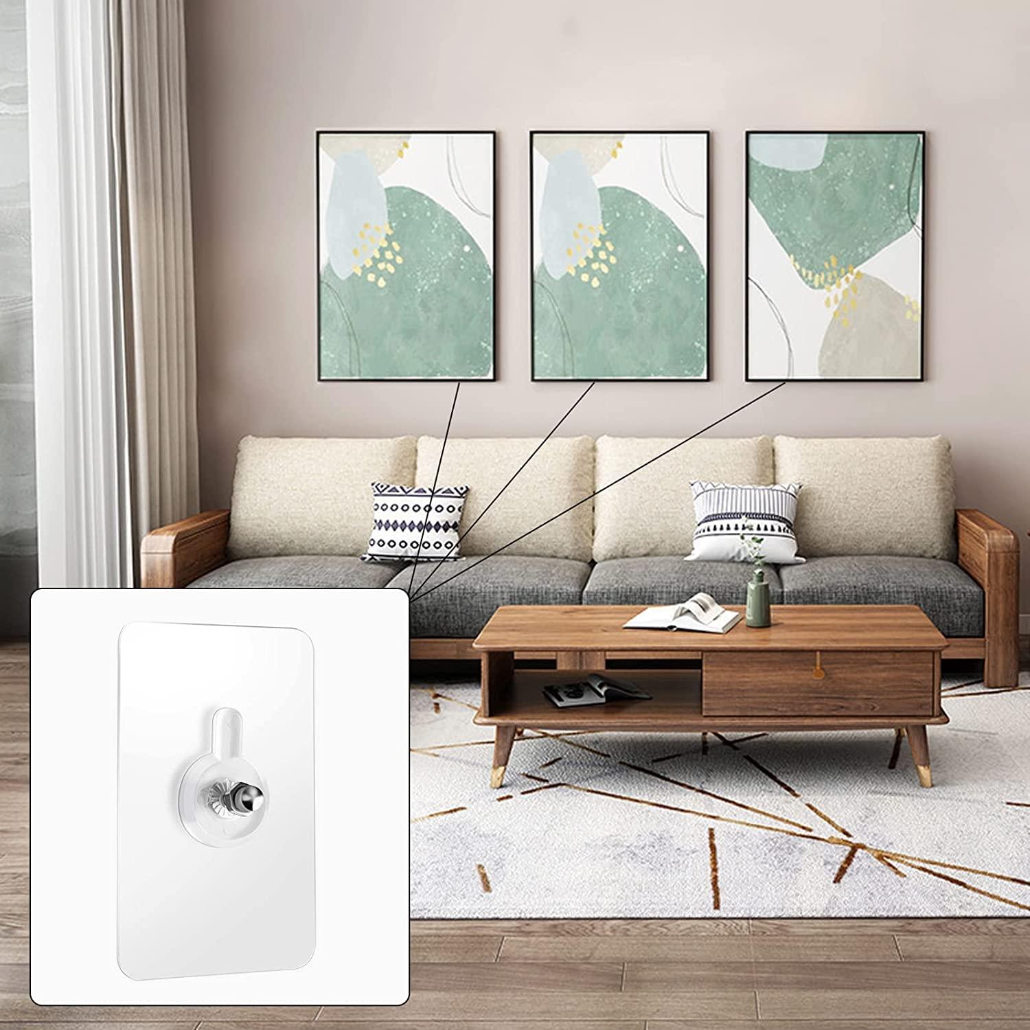 Adhesive Wall Hooks (10 Pcs) – No-Drill Heavy-Duty Hanging Screws for Kitchen, Bathroom & Bedroom