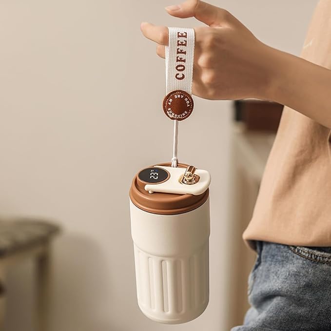 425ML Smart Thermos Bottle – Digital Temperature Display, Vacuum Insulated Hot & Cold Coffee Mug