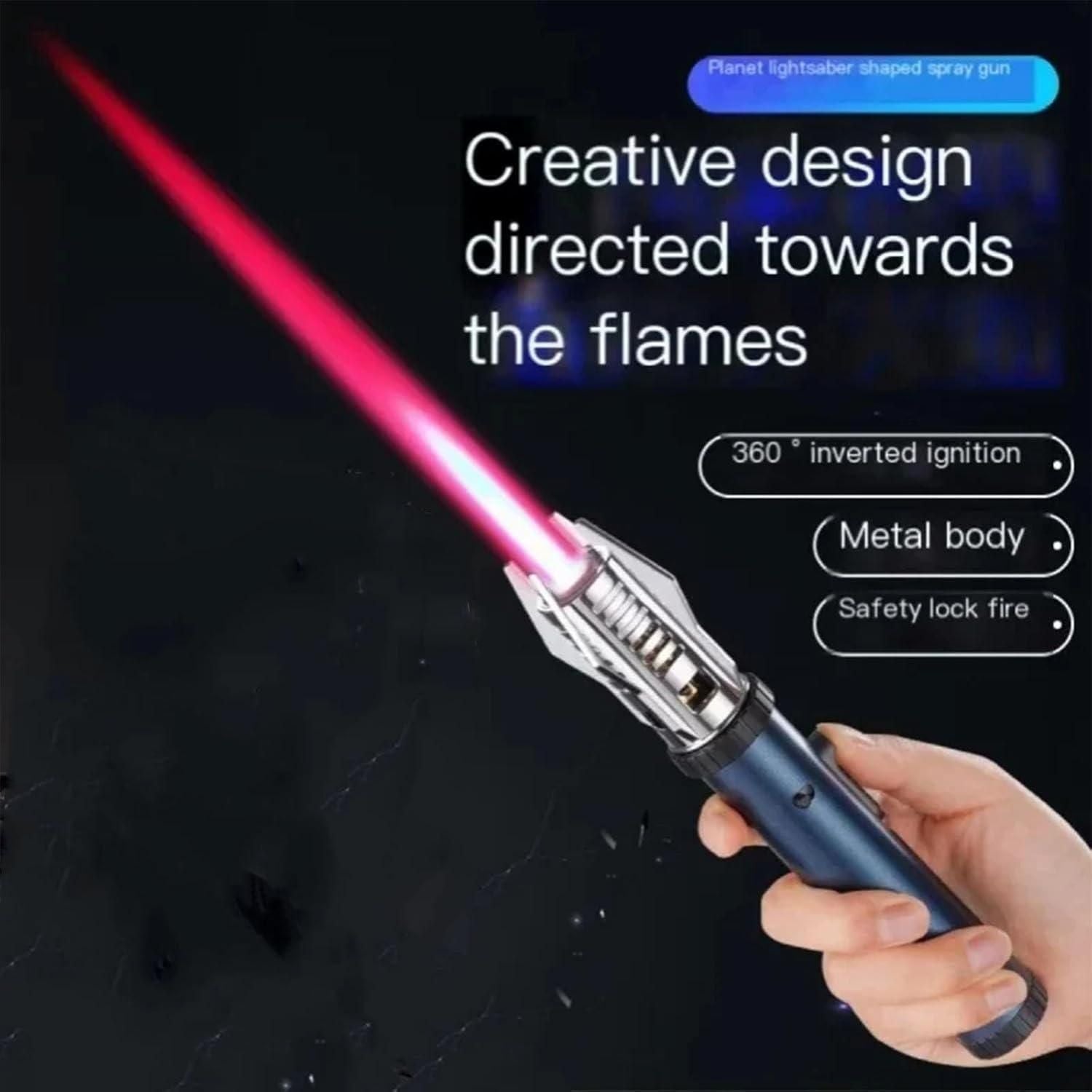 Mini Lightsaber Lighter – Windproof Flame Torch in Metal Body for Gifting & Use