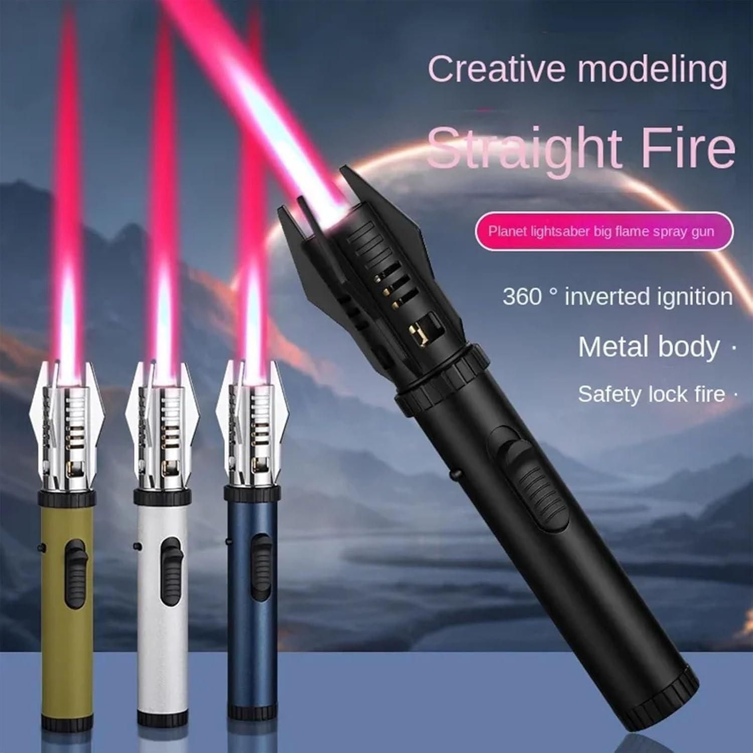 Mini Lightsaber Lighter – Windproof Flame Torch in Metal Body for Gifting & Use