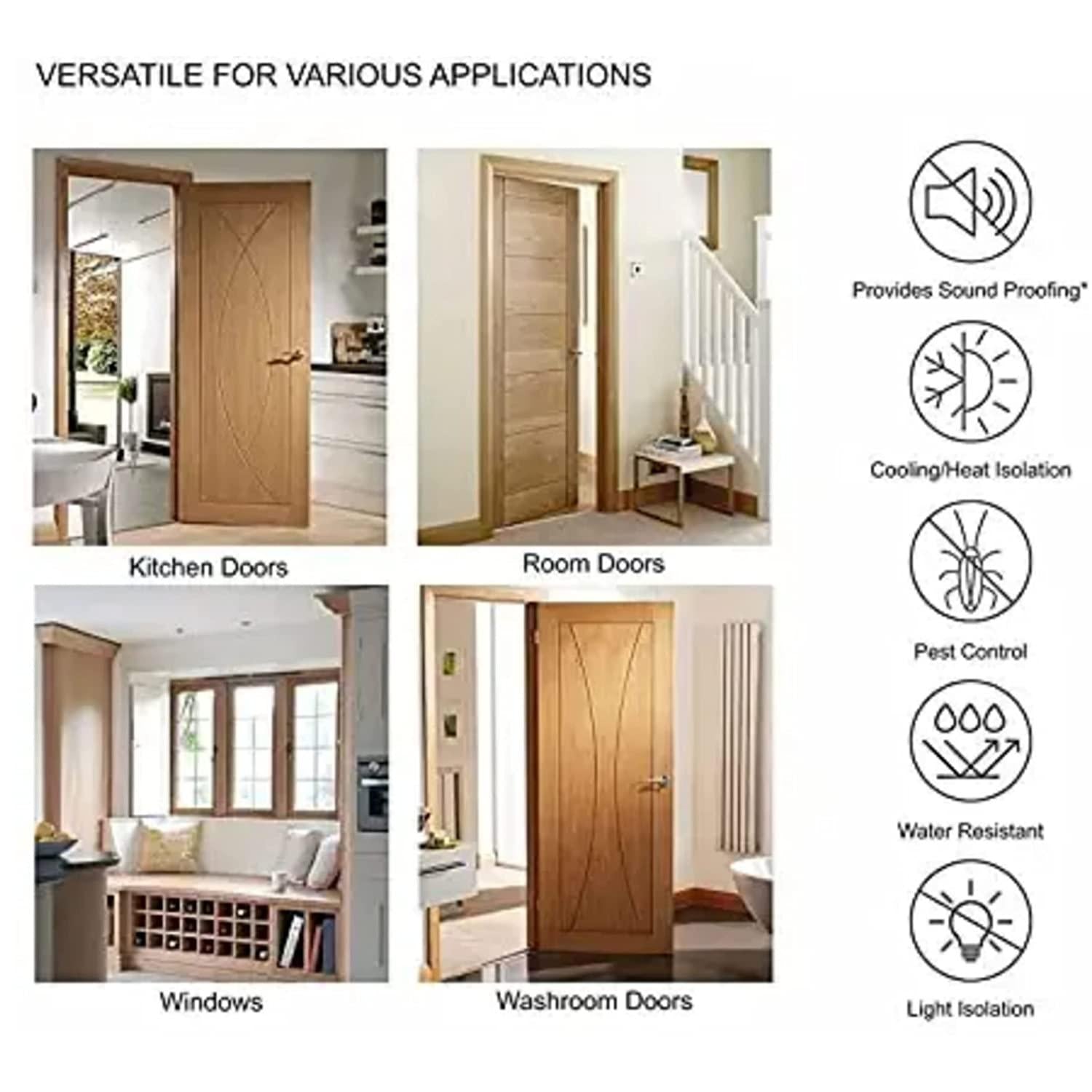 Door Draft Fabric Cover Guard – Brown (Pack of 2) Soundproof, Waterproof & Dust-Proof Door Protector