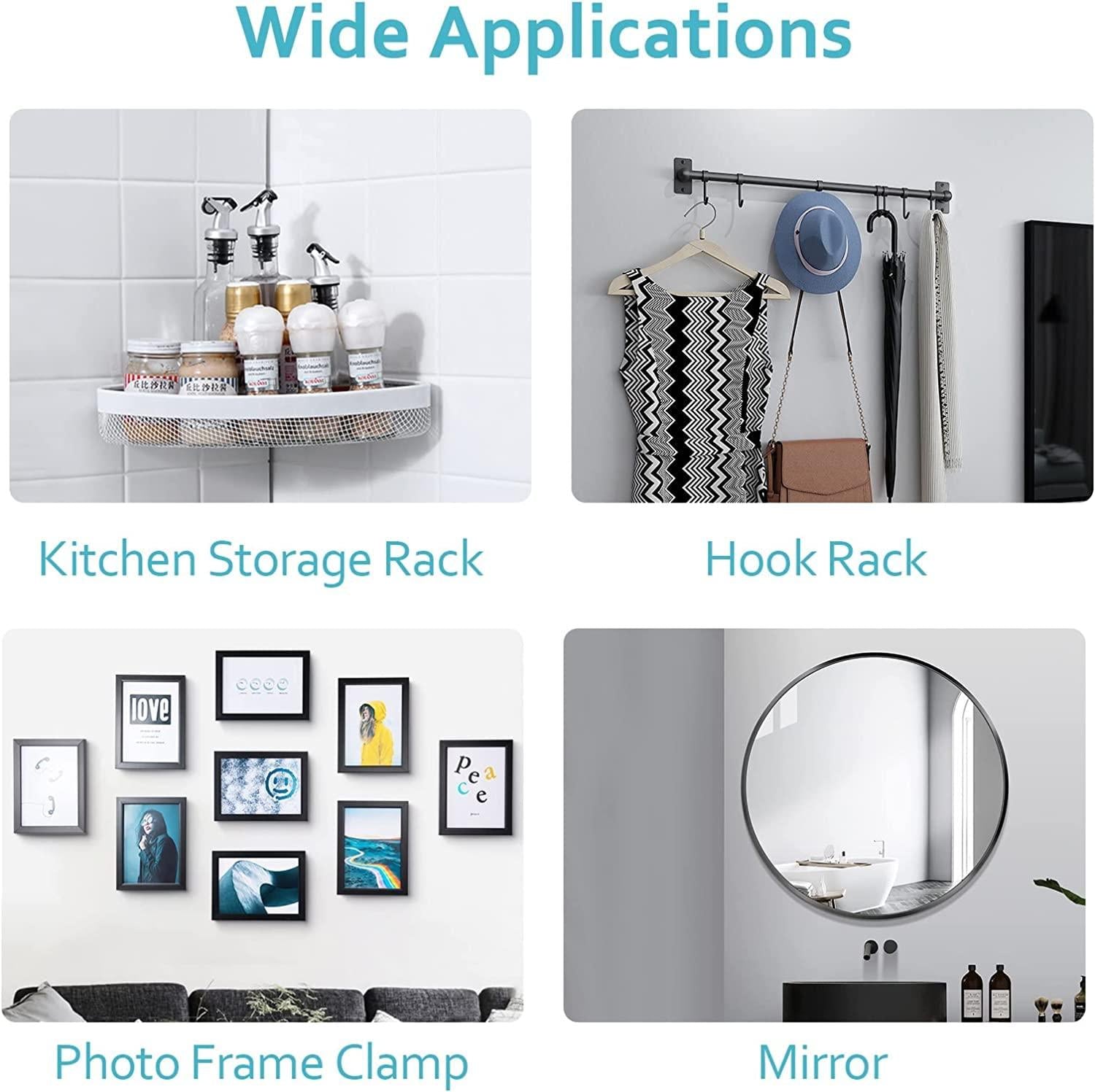 Adhesive Wall Hooks (10 Pcs) – No-Drill Heavy-Duty Hanging Screws for Kitchen, Bathroom & Bedroom