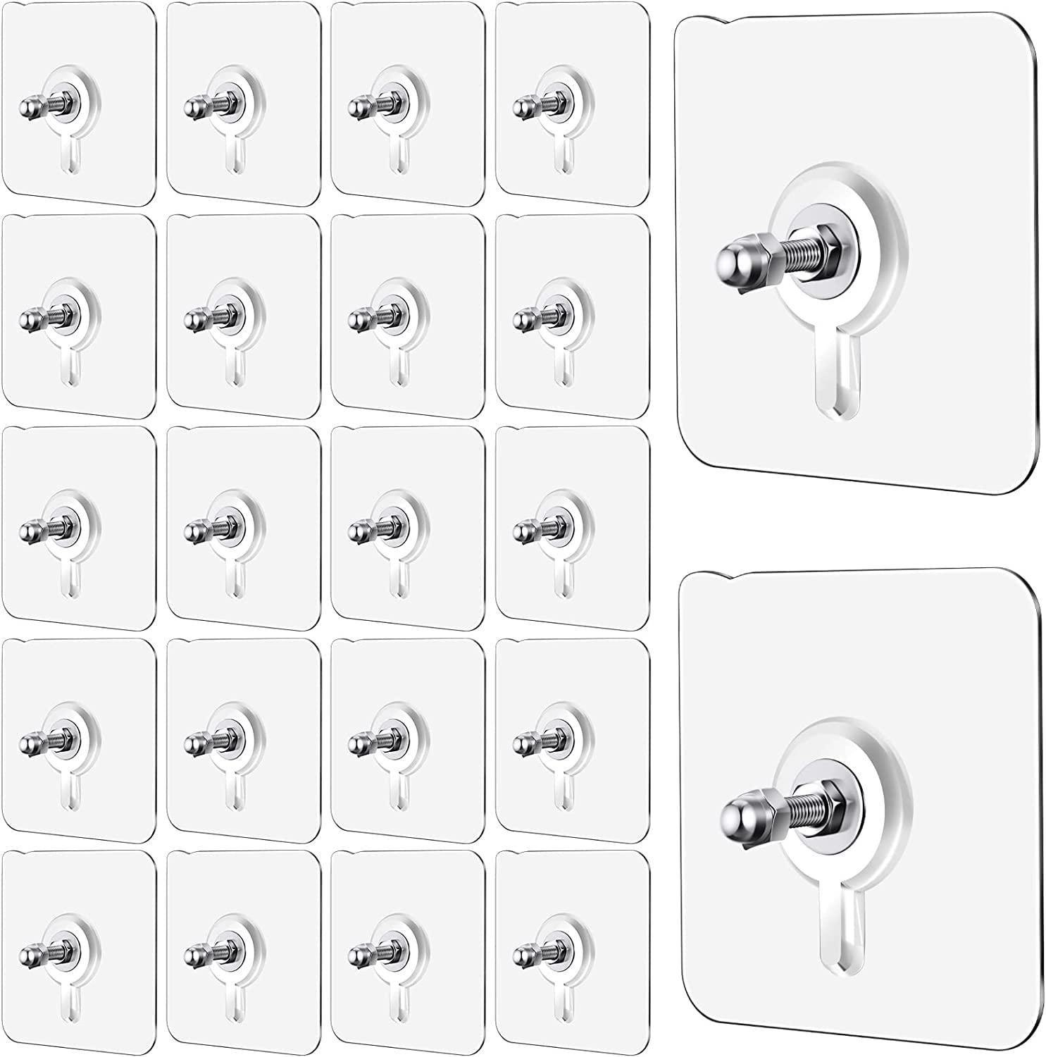 Adhesive Wall Hooks (10 Pcs) – No-Drill Heavy-Duty Hanging Screws for Kitchen, Bathroom & Bedroom