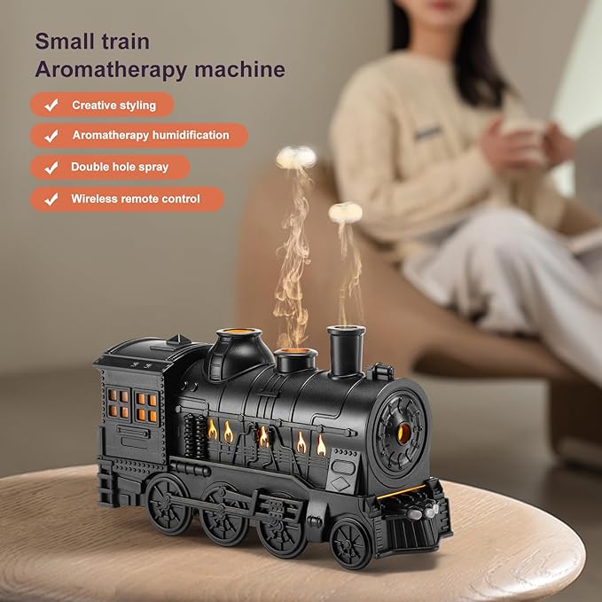 Aroma Diffuser for Essential Oils 300ml Train Diffuser with Train Styling, Flame