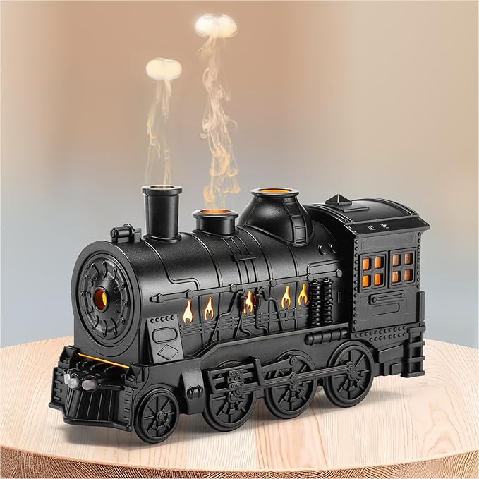 Aroma Diffuser for Essential Oils 300ml Train Diffuser with Train Styling, Flame