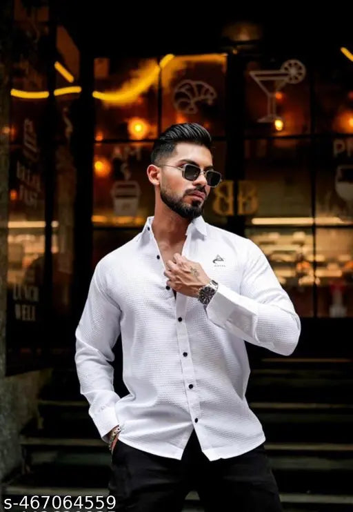 Men’s Premium Heavy Popcorn Fabric Shirt – High Quality & Stylish