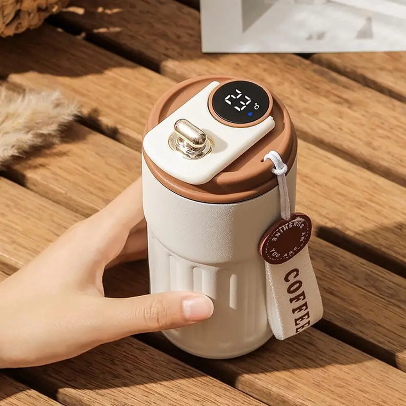425ML Smart Thermos Bottle – Digital Temperature Display, Vacuum Insulated Hot & Cold Coffee Mug