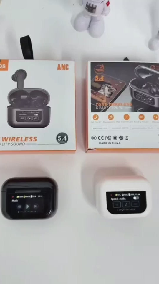 Smart Wireless Earbuds with LCD Touch Screen