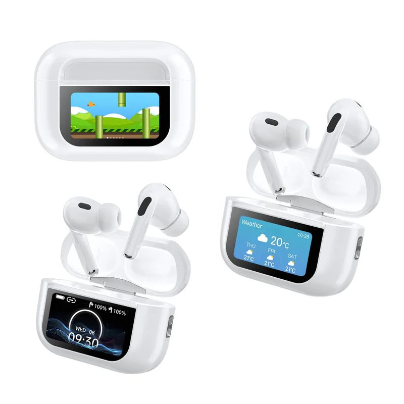 Smart Wireless Earbuds with LCD Touch Screen