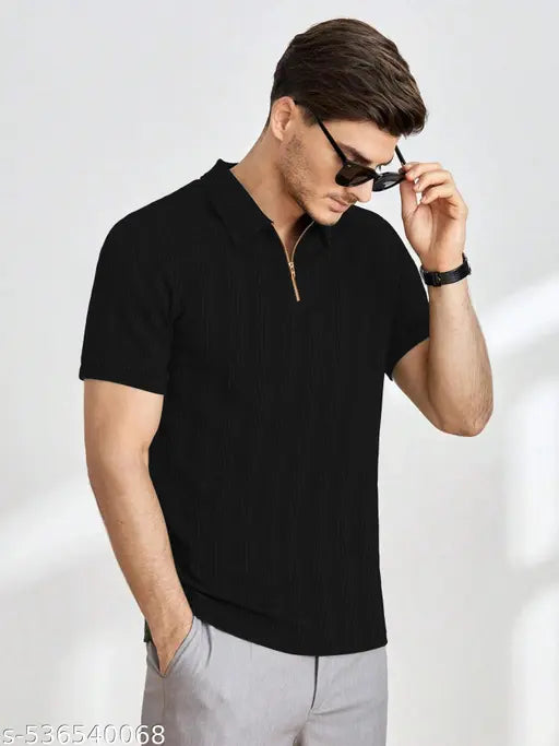 GRESO Men's Collared T-Shirt – Stylish Cotton Blend Polo Neck Tee for Casual & Smart Wear