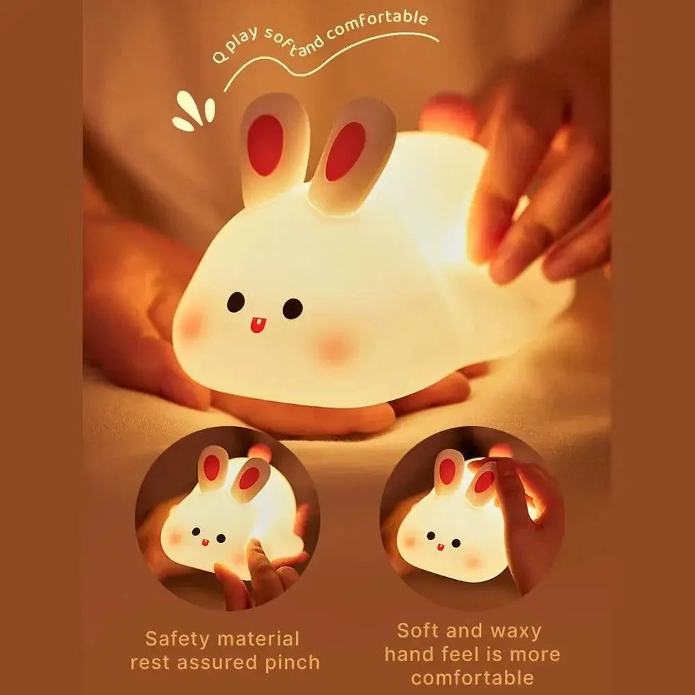 Touch-Control Bunny LED Night Light – Safe & Cute