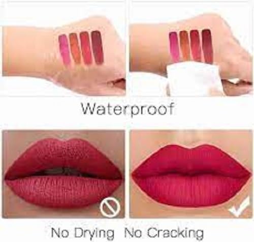 Sajuma Beauty new velvet long lasting waterproof non transfer liquid matte lipstick set of 4 combo pack