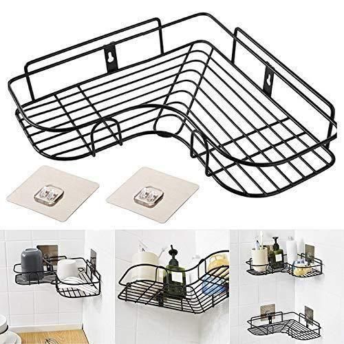 Kitchen Organizer Corner Shelf - Wall Mount Stainless Steel Storage Rack ( Pack of 1 )