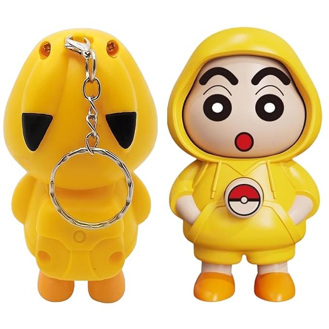 Shin-chan Keychain with Swappable Faces – Playful Accessory for Bags, Keys & Gifts