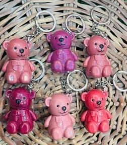 2-in-1 Bear Keychain Matte Lipstick – Pack of 2 Assorted Shades for Girls & Women