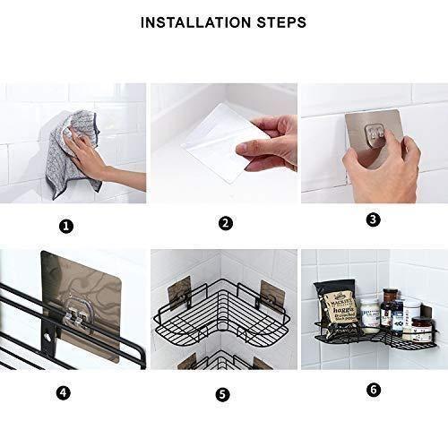Kitchen Organizer Corner Shelf - Wall Mount Stainless Steel Storage Rack ( Pack of 1 )