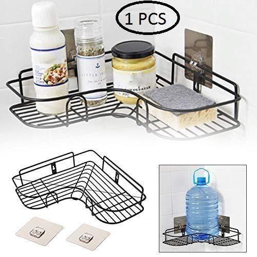 Kitchen Organizer Corner Shelf - Wall Mount Stainless Steel Storage Rack ( Pack of 1 )