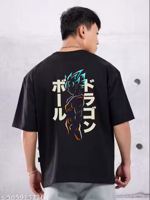Men's Black Oversize Goku printed t shirt