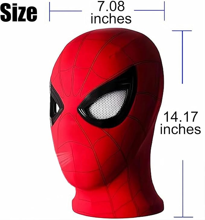 3D Spider Man Mask with Moving Eyes Jaw Motion Activated Blinking Eyelid Spider Man Cosplay Mask