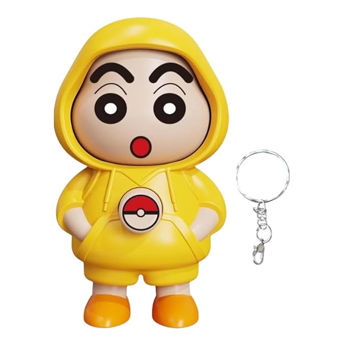 Shin-chan Keychain with Swappable Faces – Playful Accessory for Bags, Keys & Gifts