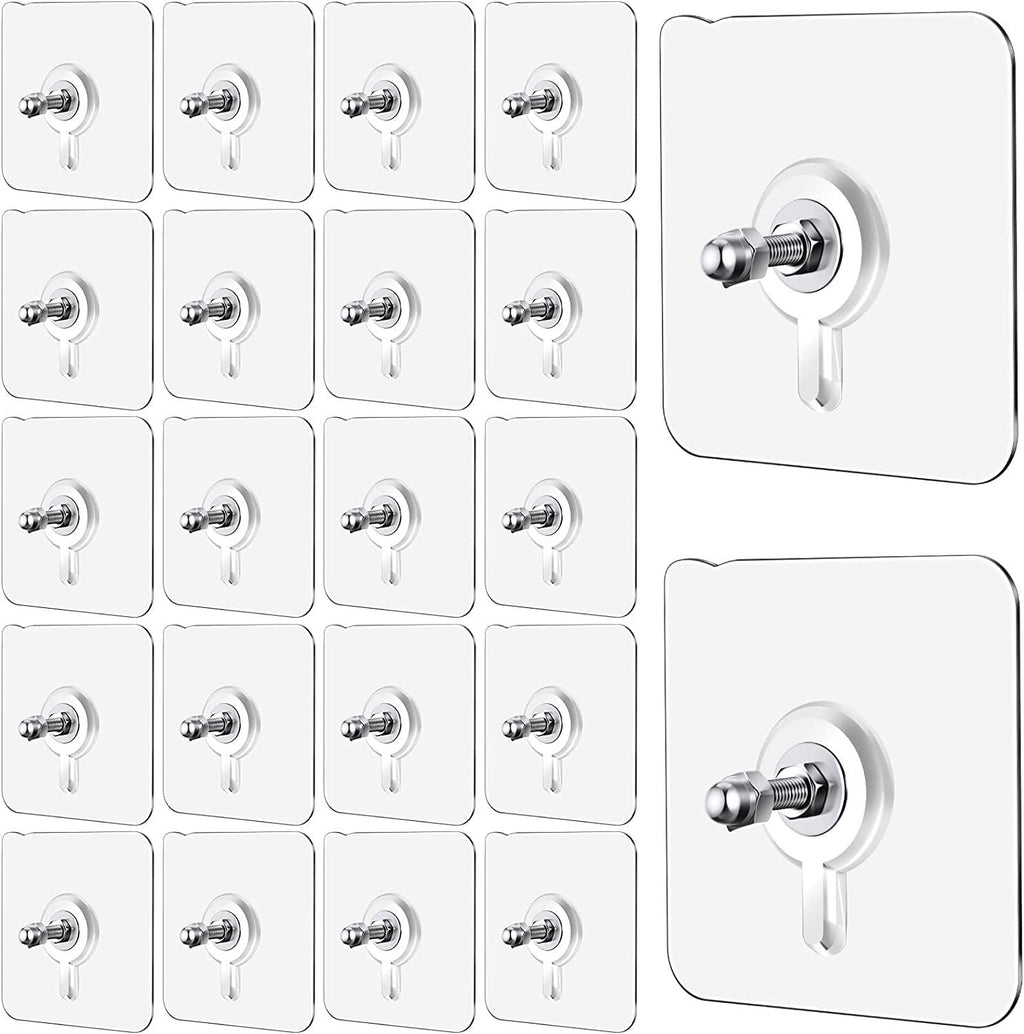Adhesive Wall Hooks (10 Pcs) – No-Drill Heavy-Duty Hanging Screws for Kitchen, Bathroom & Bedroom