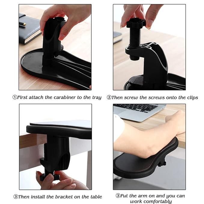 Ergonomic Desk Arm & Wrist Rest Pad – Comfortable Support for Typing & Gaming