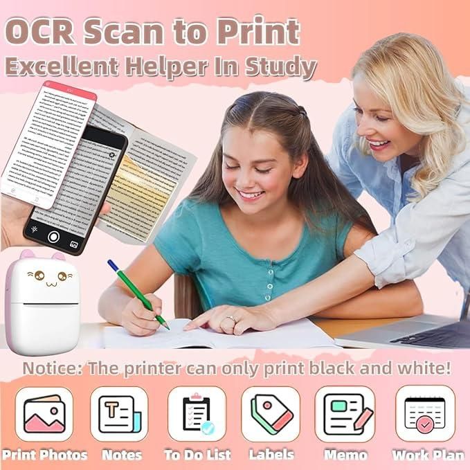 Mini Pocket Thermal Printer – Inkless Bluetooth Printer for Mobile Phones & Journals
