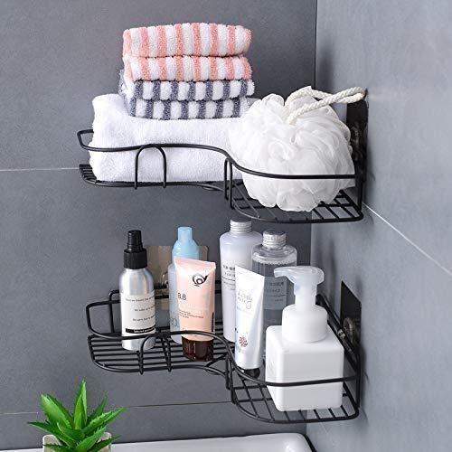 Kitchen Organizer Corner Shelf - Wall Mount Stainless Steel Storage Rack ( Pack of 1 )