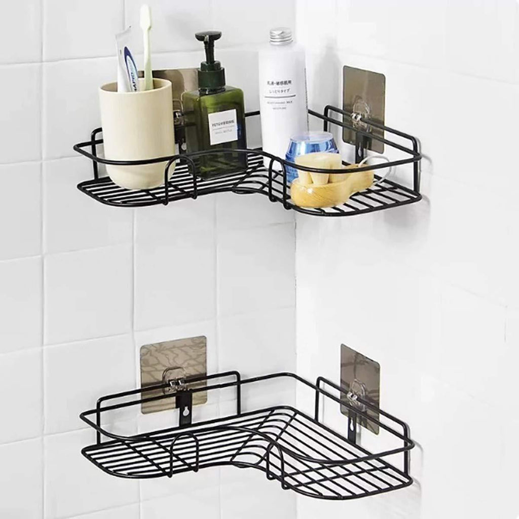Kitchen Organizer Corner Shelf - Wall Mount Stainless Steel Storage Rack ( Pack of 1 )