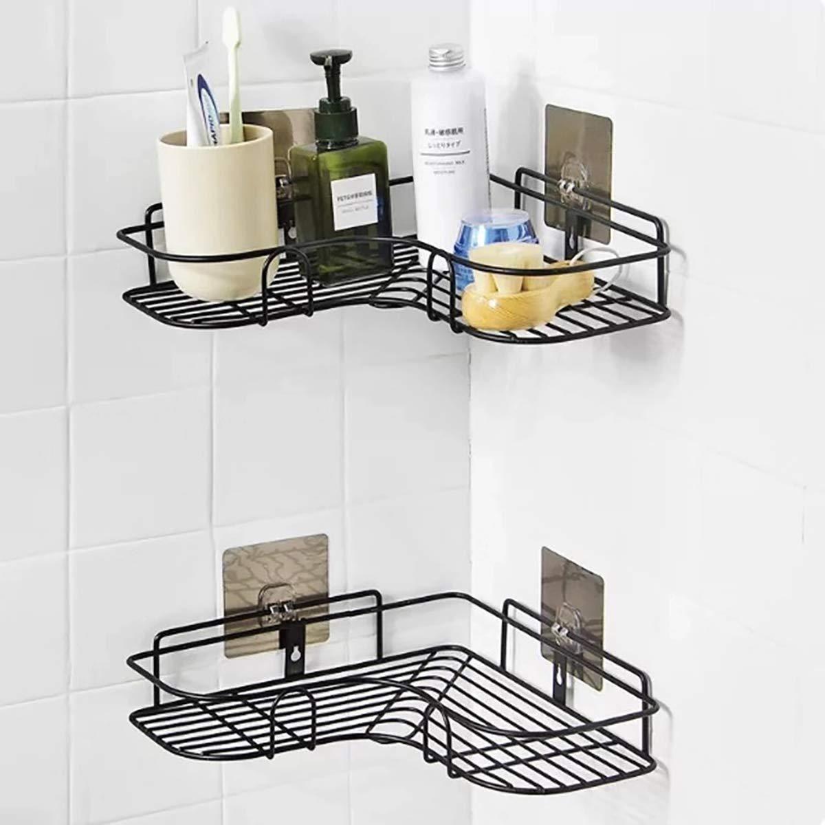 Kitchen Organizer Corner Shelf - Wall Mount Stainless Steel Storage Rack ( Pack of 1 )