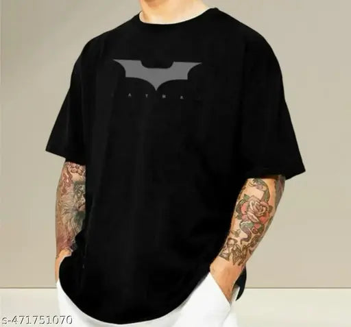 Men's Oversized Batman Printed T-Shirt – Graphic Tee for Casual Wear | Cotton Blend | Relaxed Fit