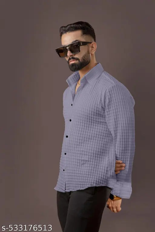 Men’s Slim Fit Solid Casual Shirt with Spread Collar – Stylish & Comfortable Daily Wear