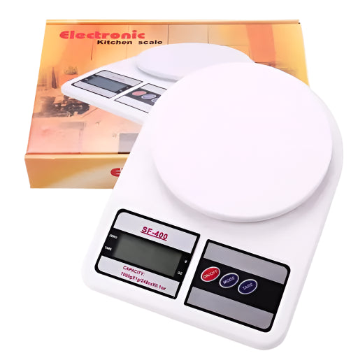 Digital Kitchen Weighing Scale 10kg – LCD Display, Multipurpose Food & Ingredient Scale (White)