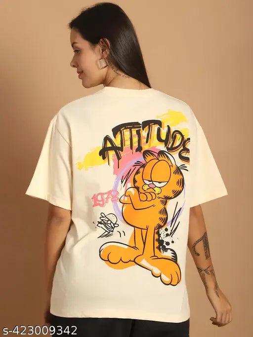 Casual Wear Cotton Printed Oversize Tshirt For women
