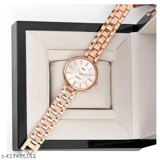Vinar Silver Dial Rose Belt Grils and Women Analog Watch