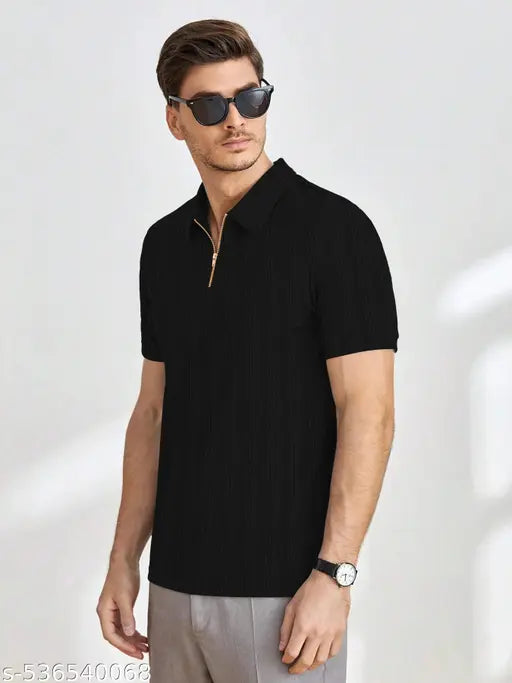 GRESO Men's Collared T-Shirt – Stylish Cotton Blend Polo Neck Tee for Casual & Smart Wear