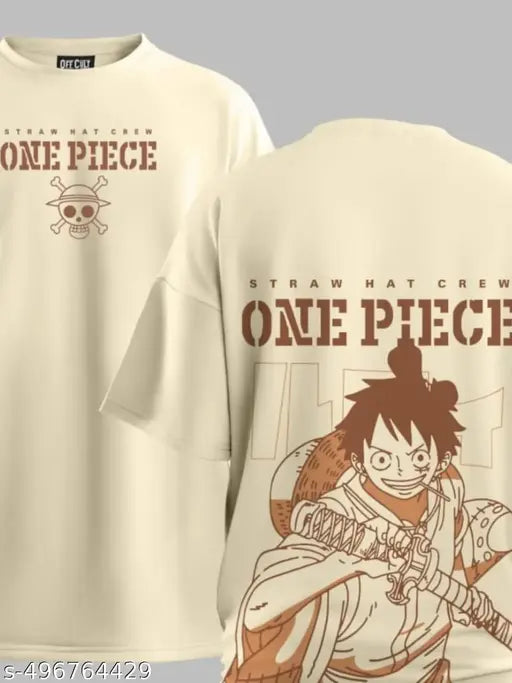 Men's Oversized Anime One Piece T-Shirt – Back Printed Cotton Graphic Tee | Streetwear Style