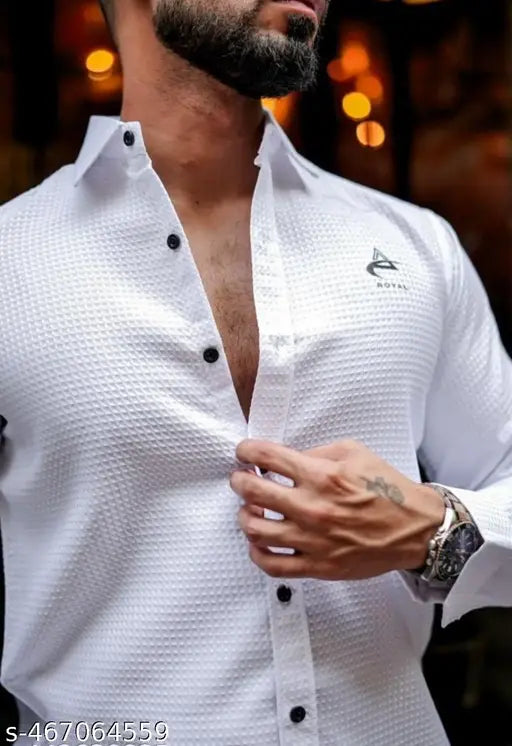 Men’s Premium Heavy Popcorn Fabric Shirt – High Quality & Stylish