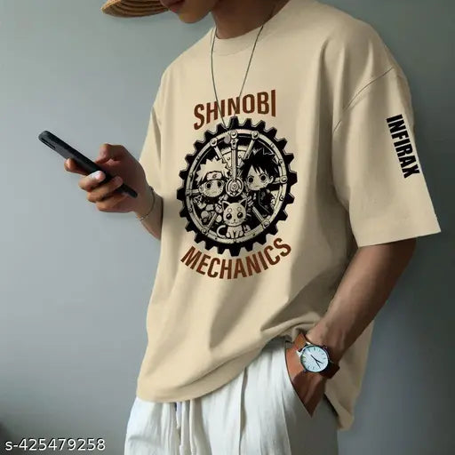 INFIRAX Oversized Round Neck Printed T-Shirt – Streetwear Graphic Tee for Men & Women | Comfortable Cotton Blend