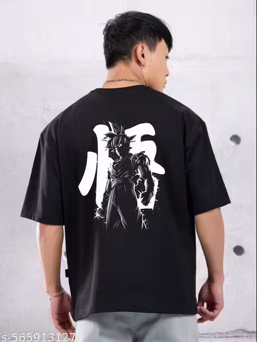 Men's Black Oversize Goku printed t shirt