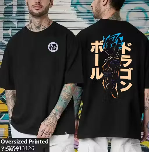Men's Black Oversize Goku printed t shirt