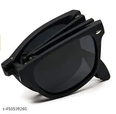 Honey E-Retail Men's Rectangular Folding Sunglasses – Foldable Black Shades (Medium Size)