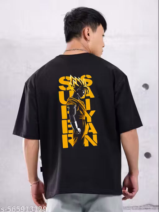 Men's Black Oversize Goku printed t shirt