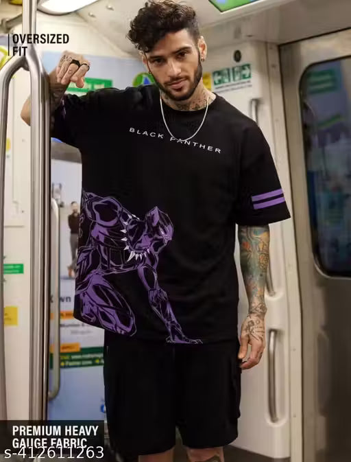 Men’s  Oversized T-Shirt – Black Panther Edition