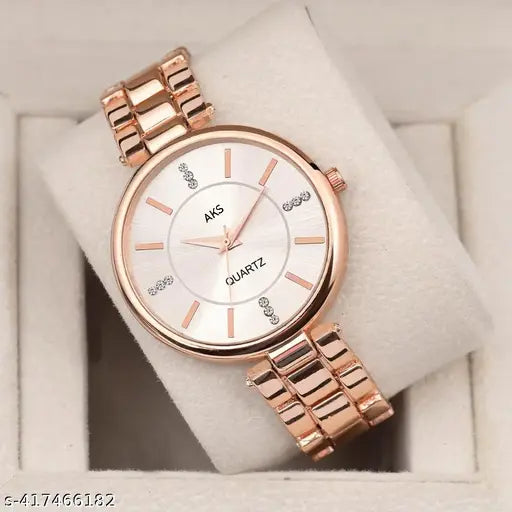 Vinar Silver Dial Rose Belt Grils and Women Analog Watch