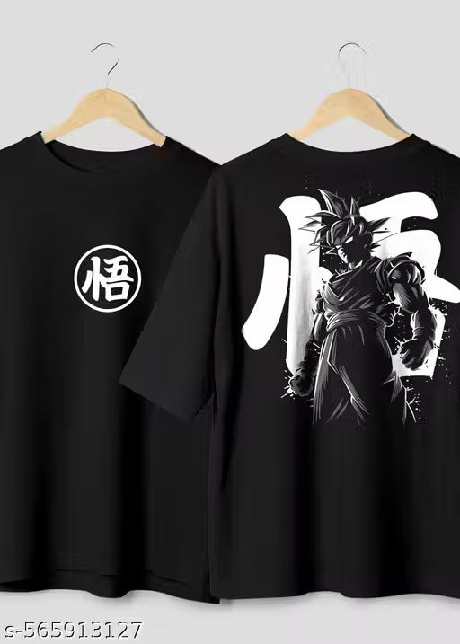 Men's Black Oversize Goku printed t shirt