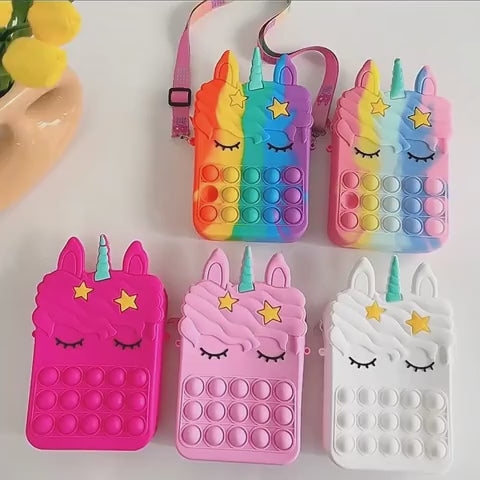Pop It Bag for Girls -P- Unicorn sling Bags for Girls Kids Sling Bags