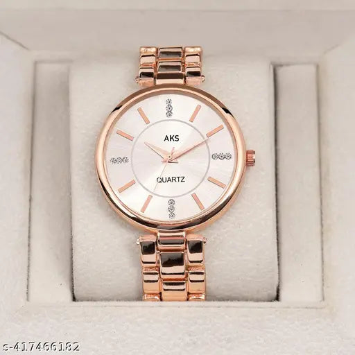 Vinar Silver Dial Rose Belt Grils and Women Analog Watch