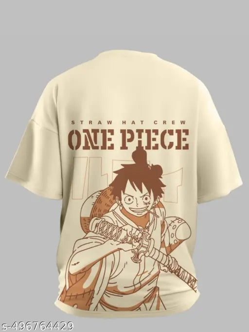 Men's Oversized Anime One Piece T-Shirt – Back Printed Cotton Graphic Tee | Streetwear Style