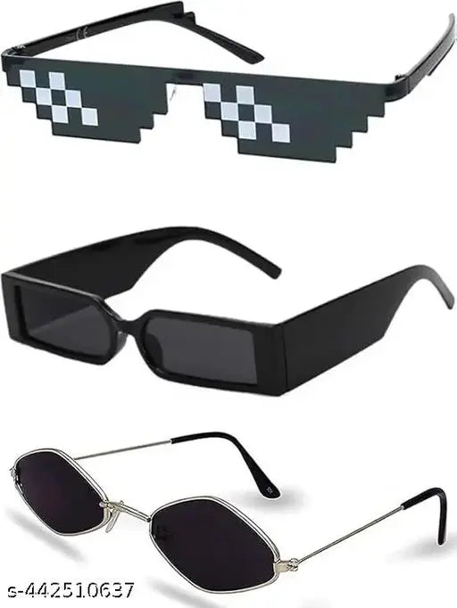 Arzonai New Trending Fashion Stylish Combo Pack of 3 Sunglasses for Men and Women